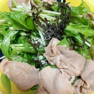 【男の宅飯】夏のサラダ　水菜と豚の洋風冷しゃぶ